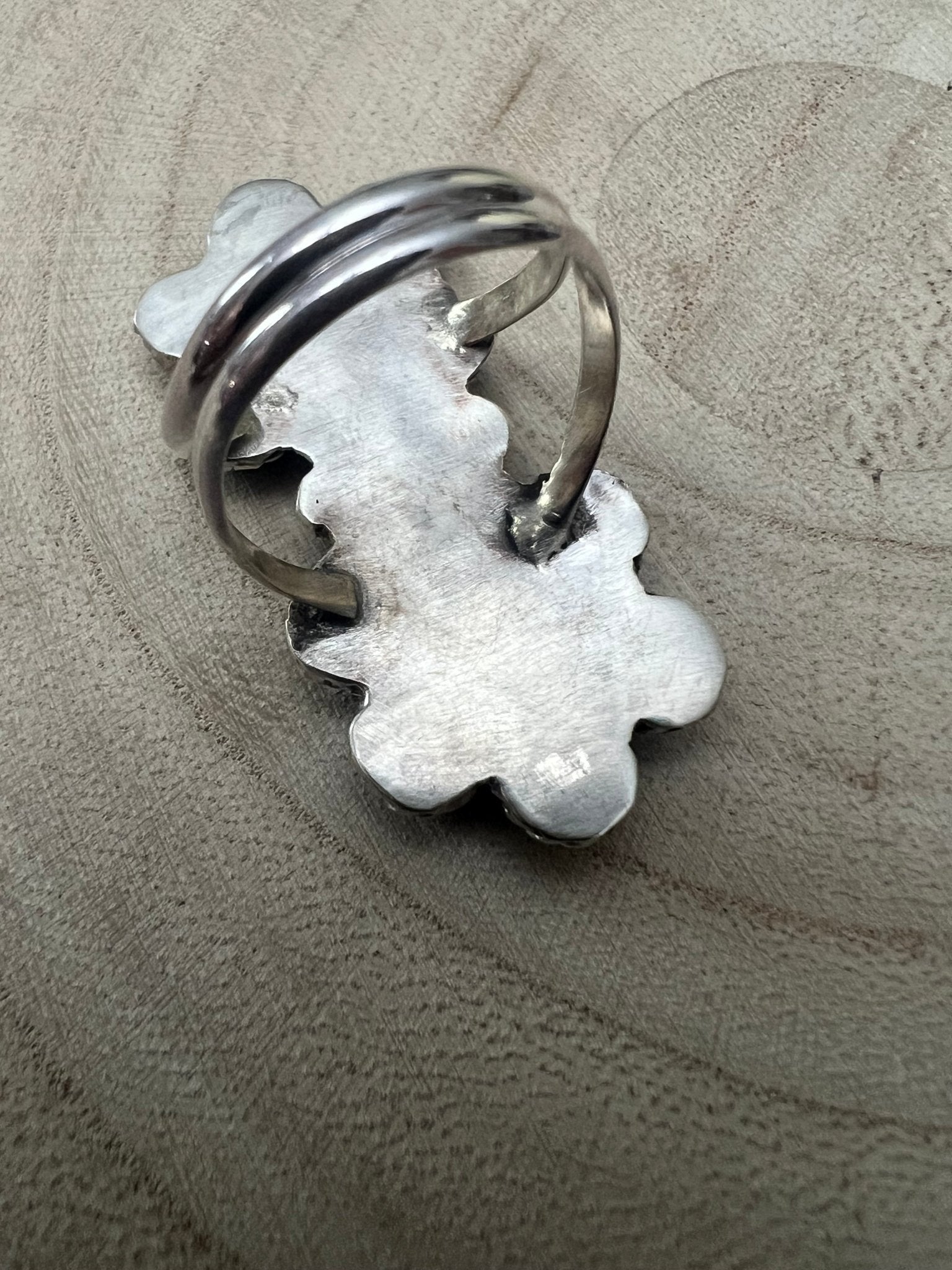 Gina Dosedo Zuni Sterling Silver Ring with Turquoise — Size 7.5 & 8.5 - Rooted & Reckless Co.