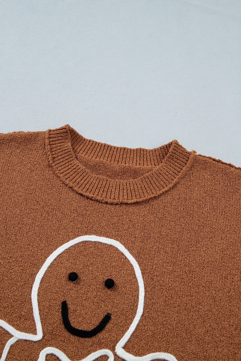 Gingerbread Drop Shoulder Oversized Christmas Sweater - Rooted & Reckless Co.