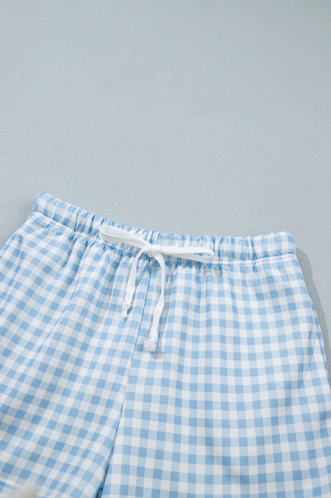 Gingham Contrast Trim Pullover Top & Shorts Set - Rooted & Reckless Co.