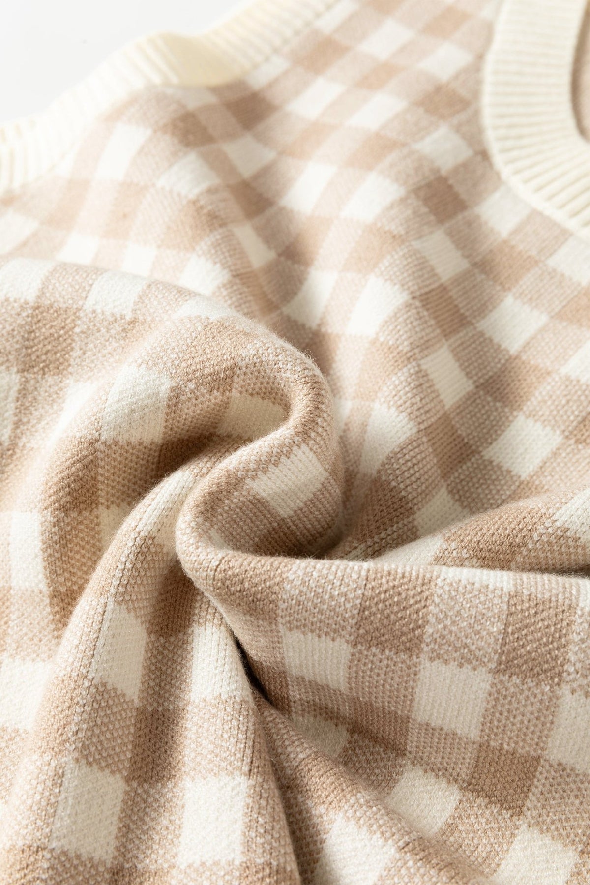 Gingham Detachable Shawl Wrap Sweater Tank - Rooted & Reckless Co.