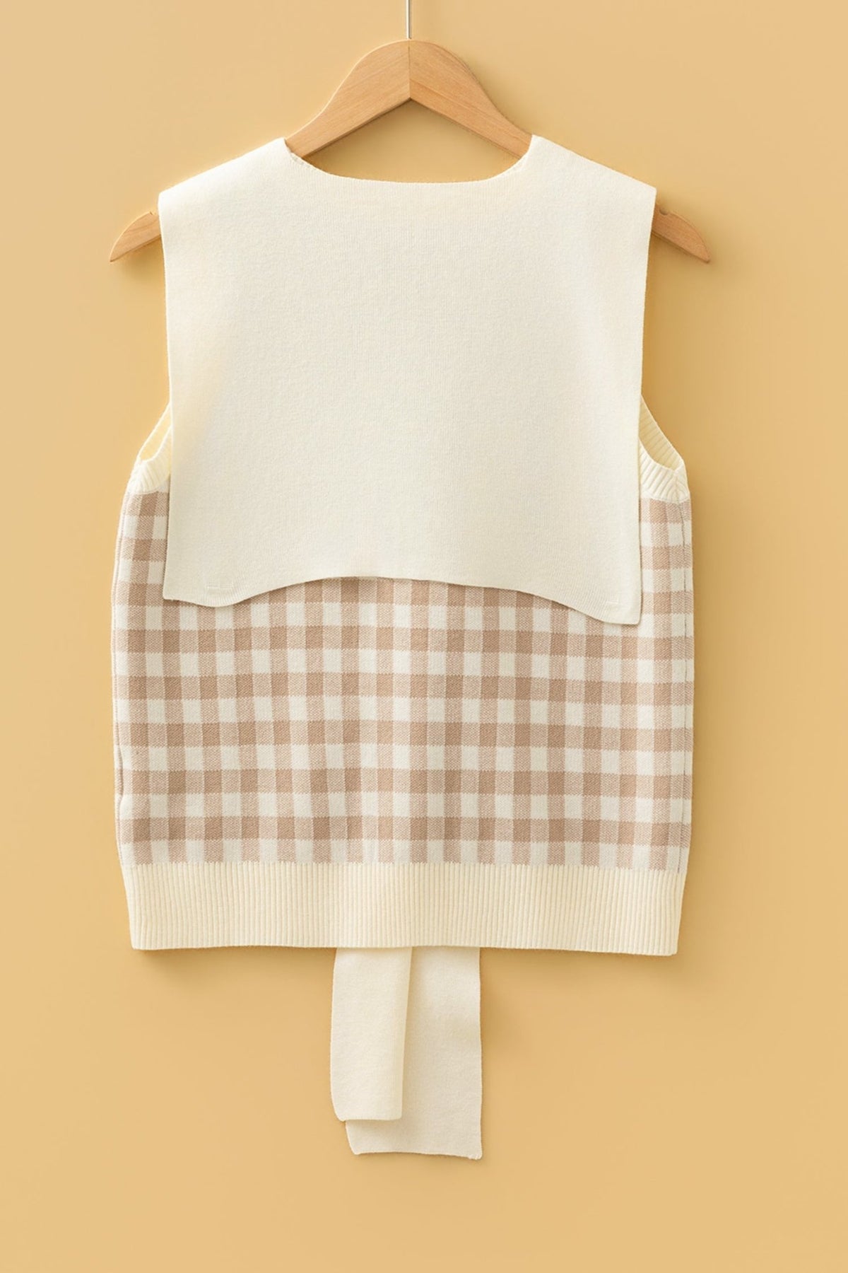 Gingham Detachable Shawl Wrap Sweater Tank - Rooted & Reckless Co.