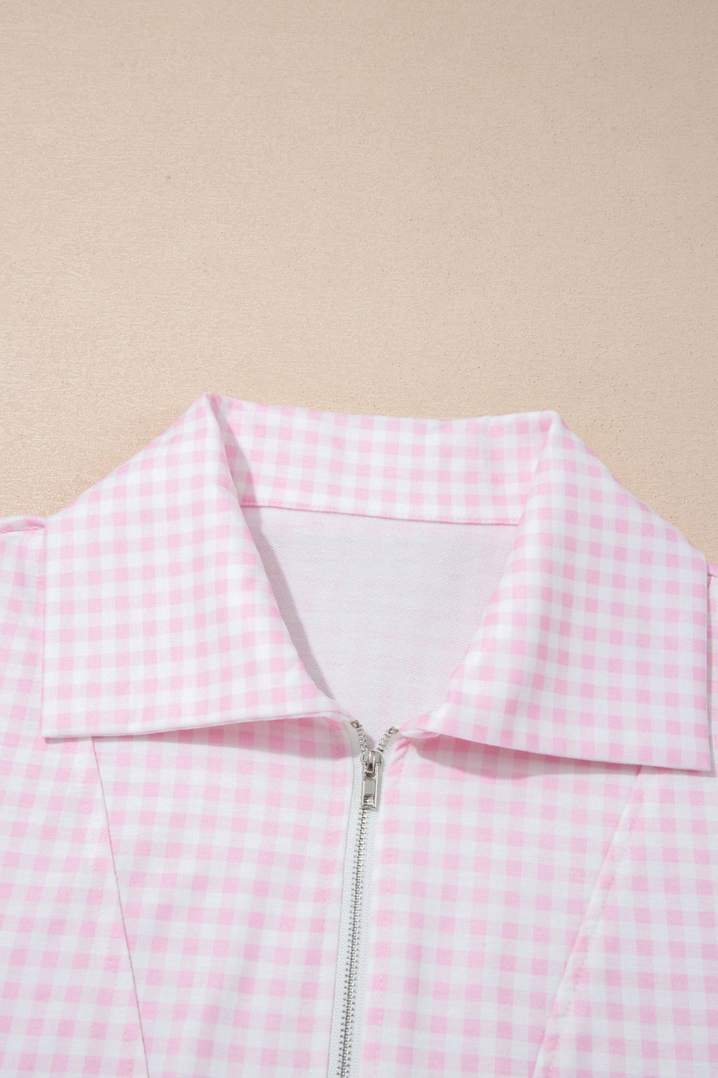 Gingham Half Zip Top & Elastic Waist Shorts Set - Rooted & Reckless Co.