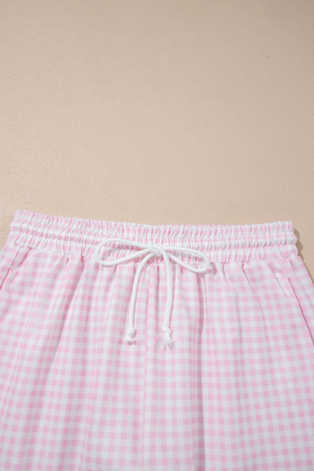 Gingham Half Zip Top & Elastic Waist Shorts Set - Rooted & Reckless Co.
