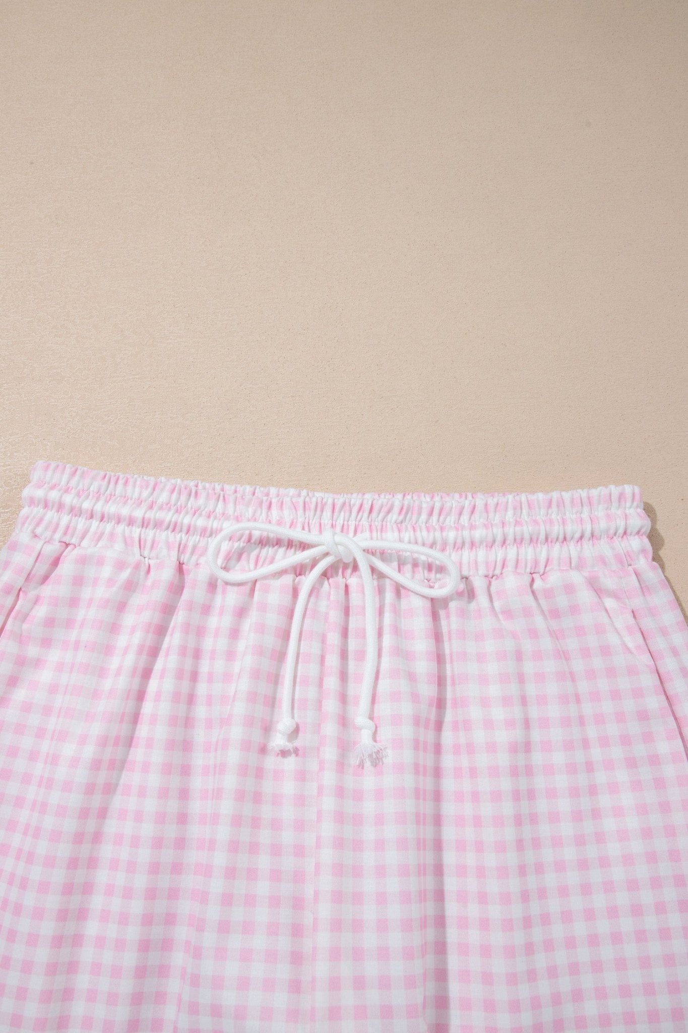 Gingham Half Zip Top & Elastic Waist Shorts Set - Rooted & Reckless Co.