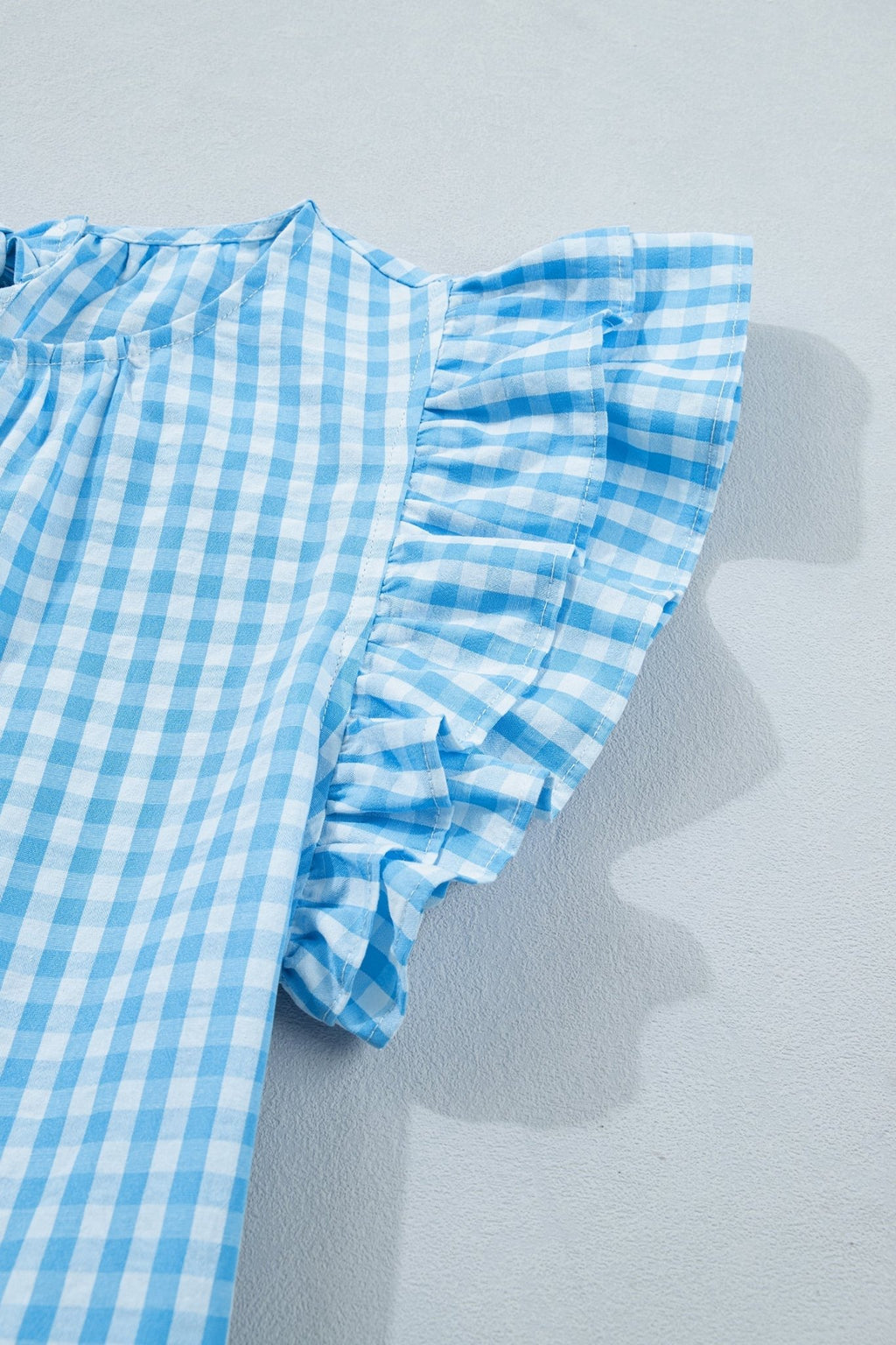 Gingham Knot Back Ruffle Short Sleeve Maxi Dress - Rooted & Reckless Co.