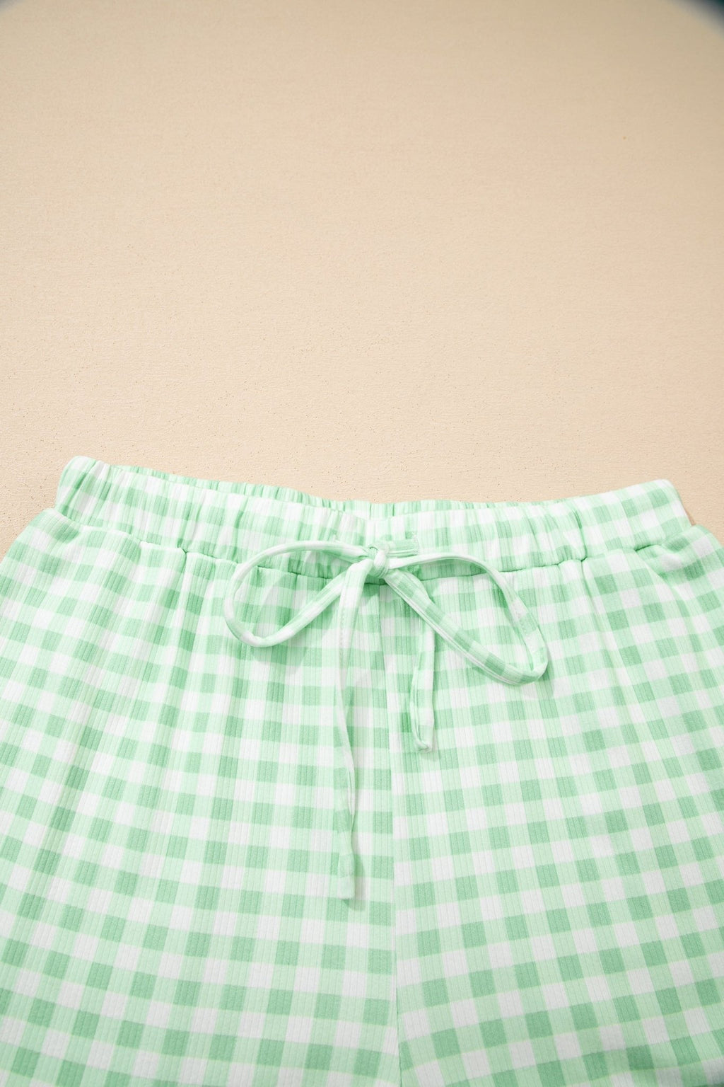 Gingham Long Sleeve Top and Shorts Set - Rooted & Reckless Co.