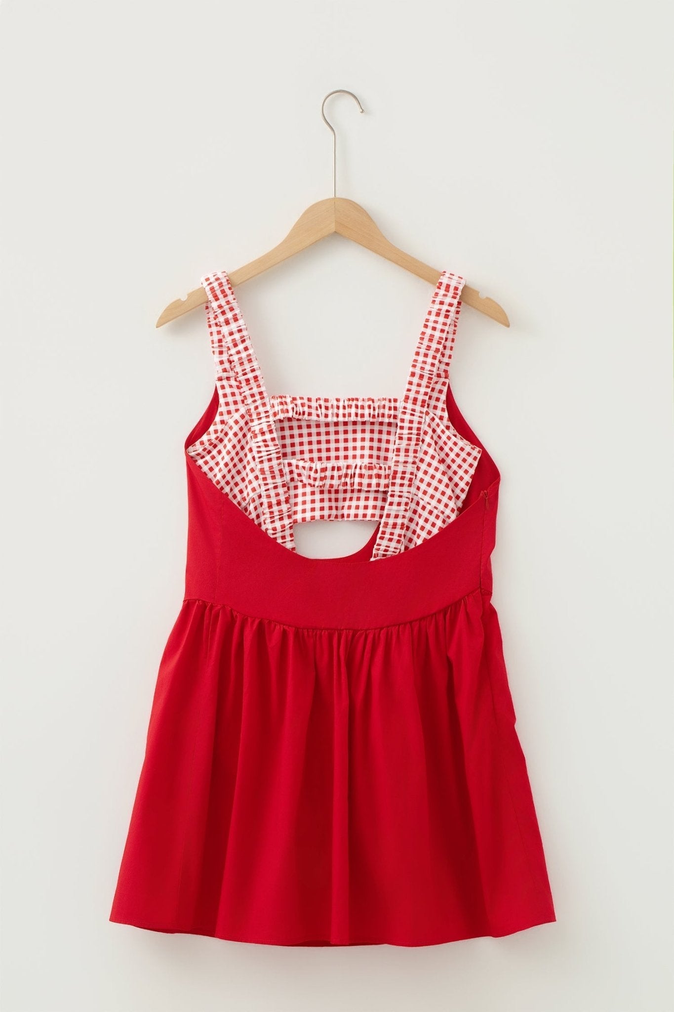 Gingham Patchwork Faux Two Piece Mini Dress - Rooted & Reckless Co.