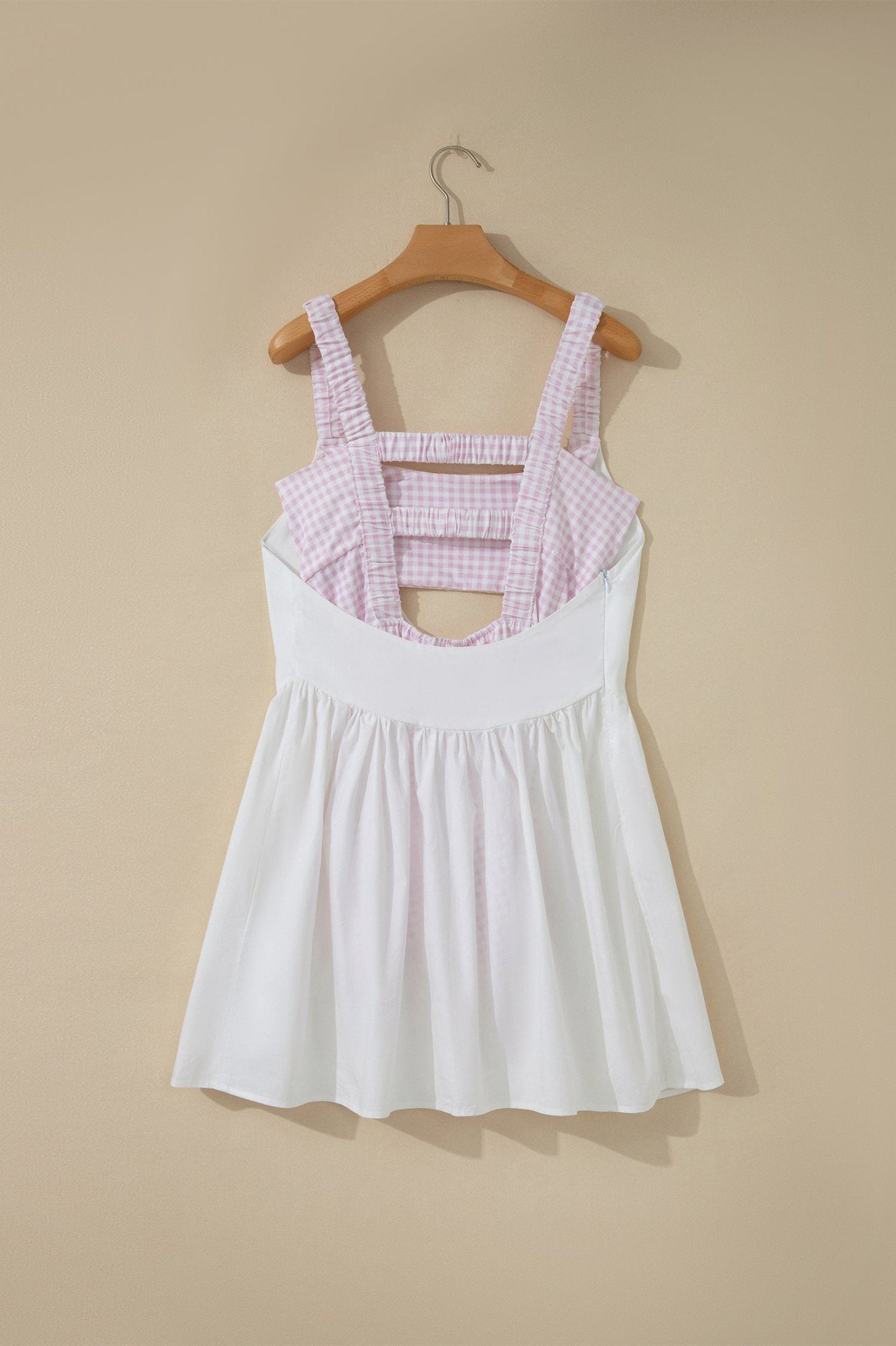 Gingham Patchwork Faux Two Piece Mini Dress - Rooted & Reckless Co.