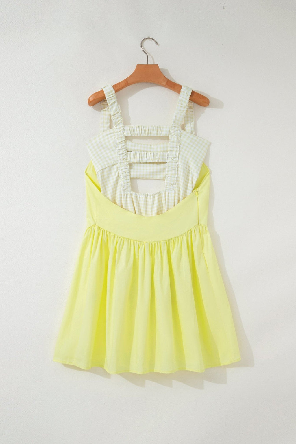 Gingham Patchwork Faux Two Piece Mini Dress - Rooted & Reckless Co.