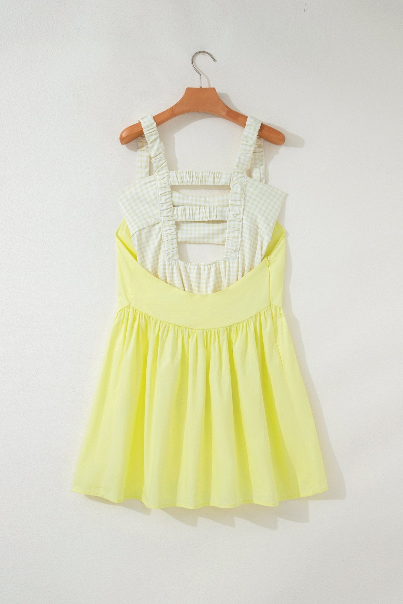 Gingham Patchwork Faux Two Piece Mini Dress - Rooted & Reckless Co.