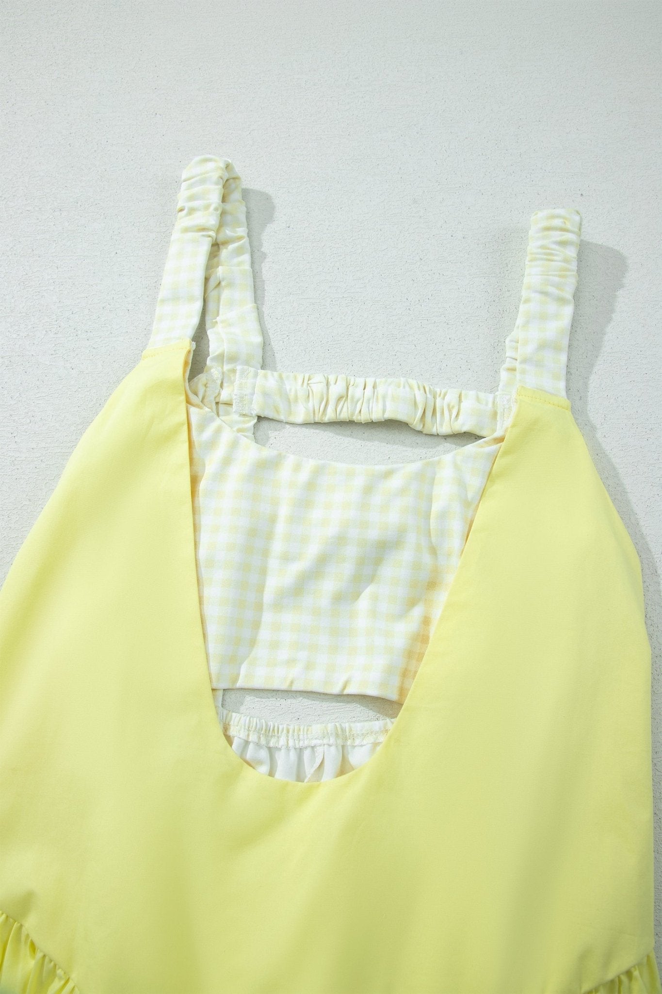 Gingham Patchwork Faux Two Piece Mini Dress - Rooted & Reckless Co.