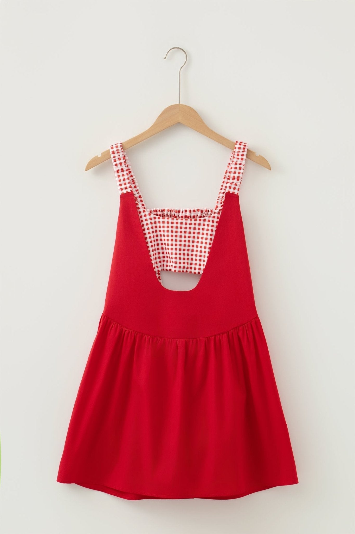 Gingham Patchwork Faux Two Piece Mini Dress - Rooted & Reckless Co.