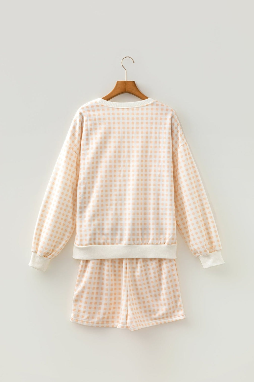 Gingham Plaid Baggy Pullover and Drawstring Shorts Set - Rooted & Reckless Co.
