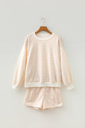 Gingham Plaid Baggy Pullover and Drawstring Shorts Set - Rooted & Reckless Co.