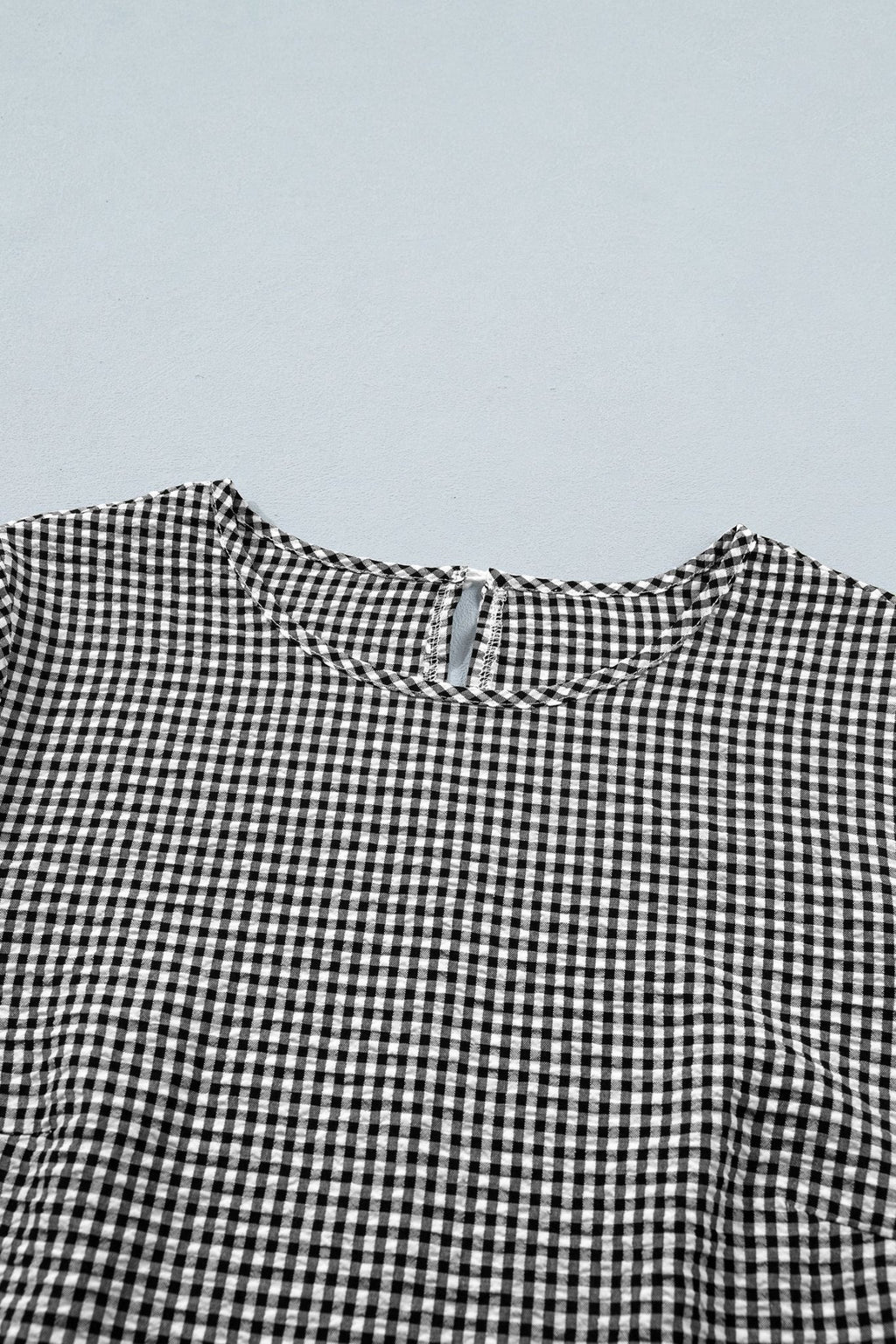 Gingham Plaid Bow Ruffle 3/4 Sleeve Blouse - Rooted & Reckless Co.