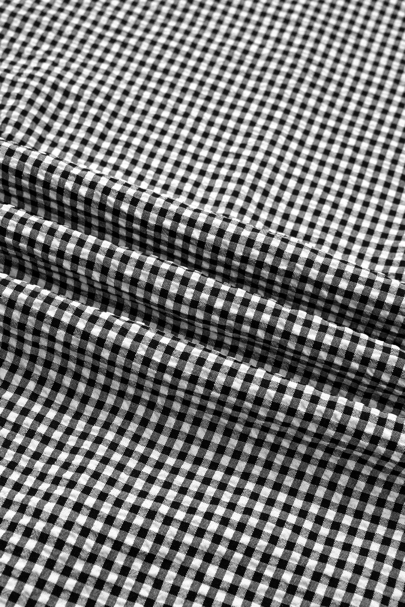 Gingham Plaid Bow Ruffle 3/4 Sleeve Blouse - Rooted & Reckless Co.