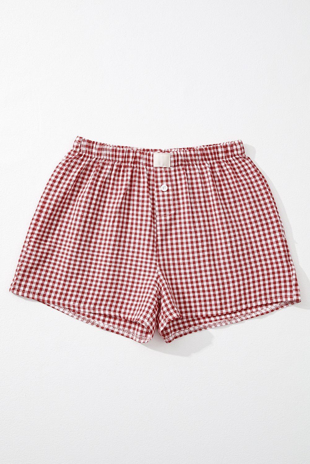 Gingham Plaid High Elastic Waist Shorts - Rooted & Reckless Co.