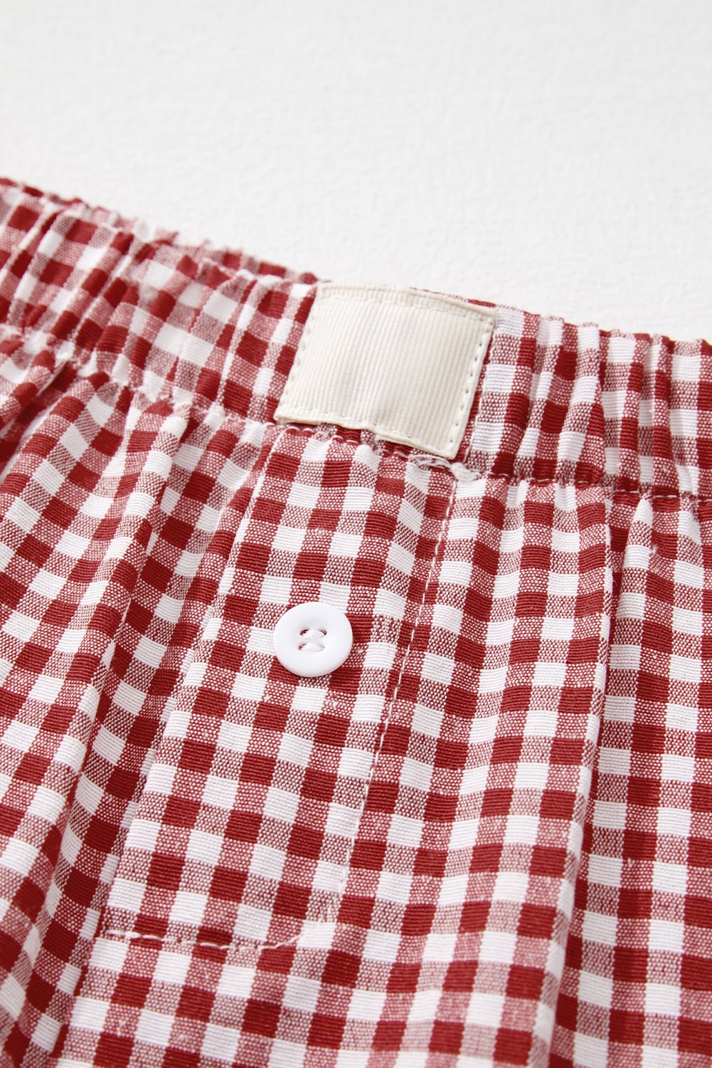 Gingham Plaid High Elastic Waist Shorts - Rooted & Reckless Co.