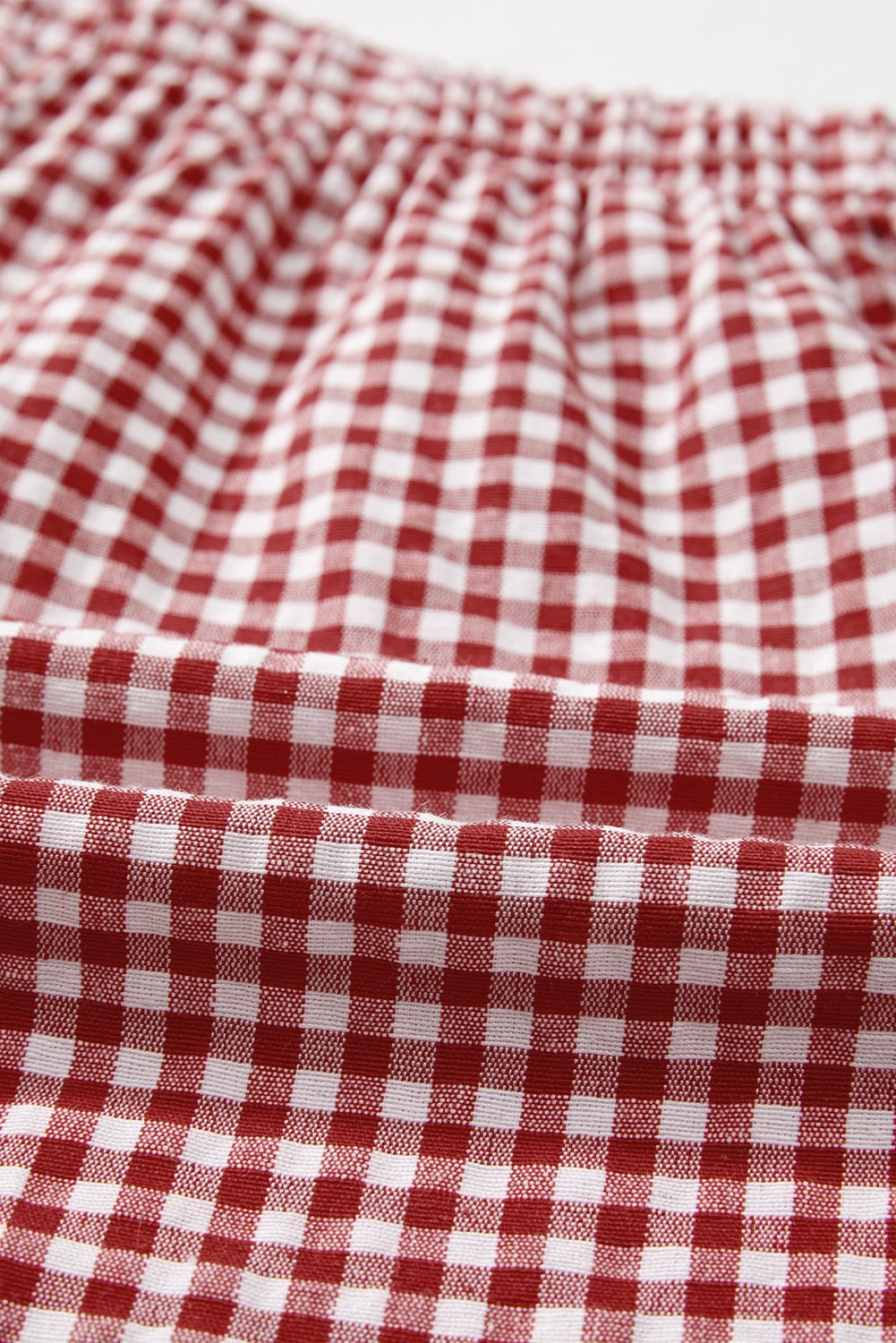 Gingham Plaid High Elastic Waist Shorts - Rooted & Reckless Co.
