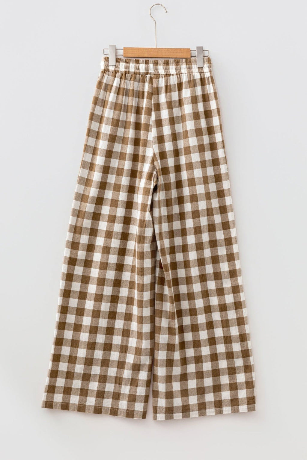 Gingham Plaid Tie Waist Elastic Shift Pants - Rooted & Reckless Co.