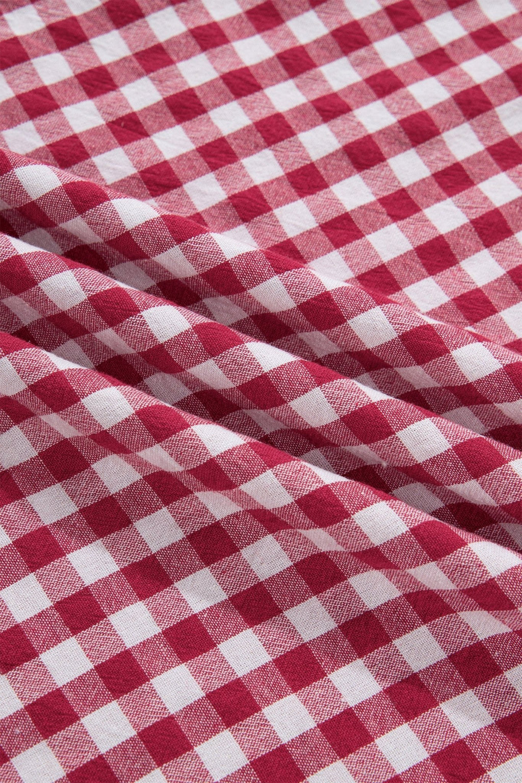 Gingham Stripe Patchwork Half Zip Collared Blouse - Rooted & Reckless Co.
