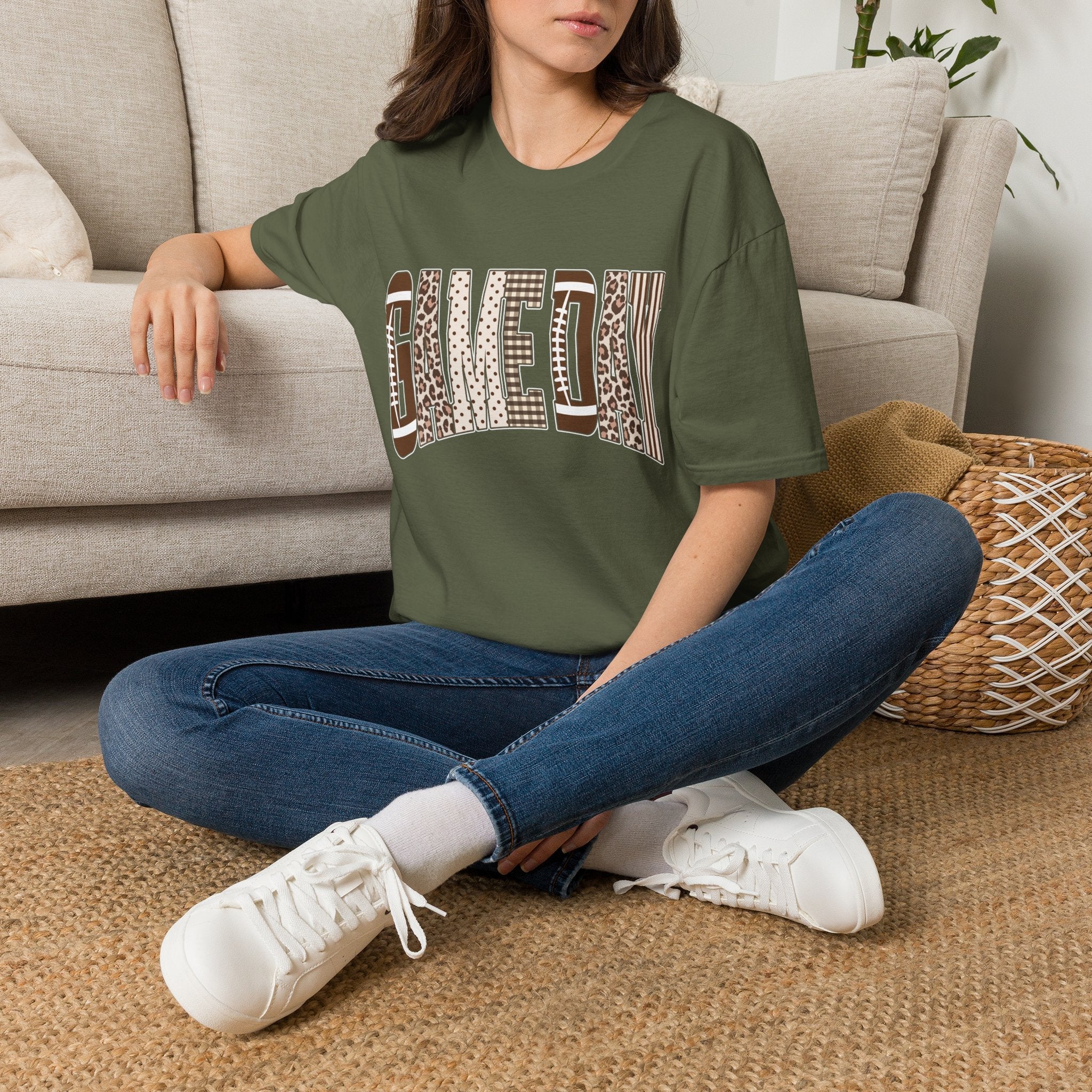 Give Day Leopard Pattern T-Shirt — Graphic Animal Print Tee - Rooted & Reckless Co.