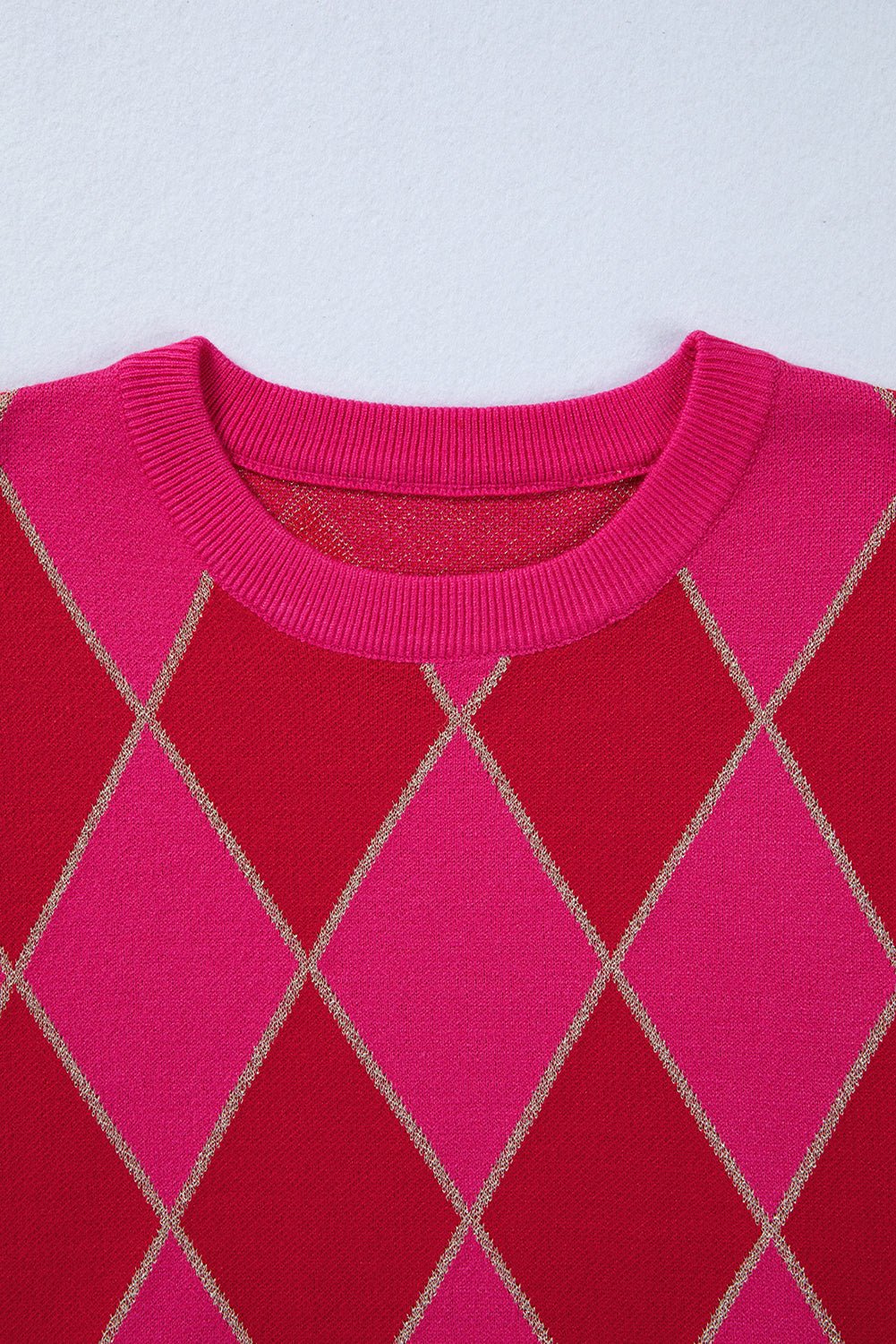Glitter Rhombus Geometric Knit Crewneck Sweater - Rooted & Reckless Co.