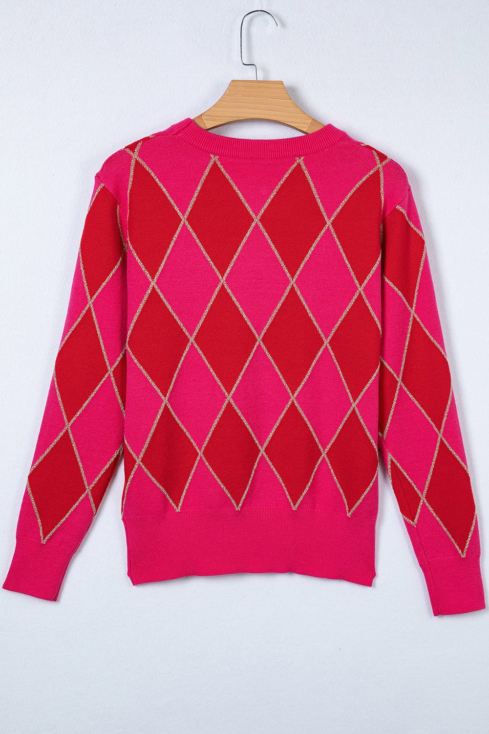 Glitter Rhombus Geometric Knit Crewneck Sweater - Rooted & Reckless Co.