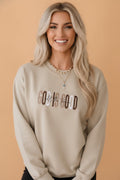 God Is Good Embroidered Drop Shoulder Crewneck Sweatshirt - Rooted & Reckless Co.