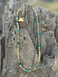 Gold Desert Turquoise Beaded Necklace - Rooted & Reckless Co.