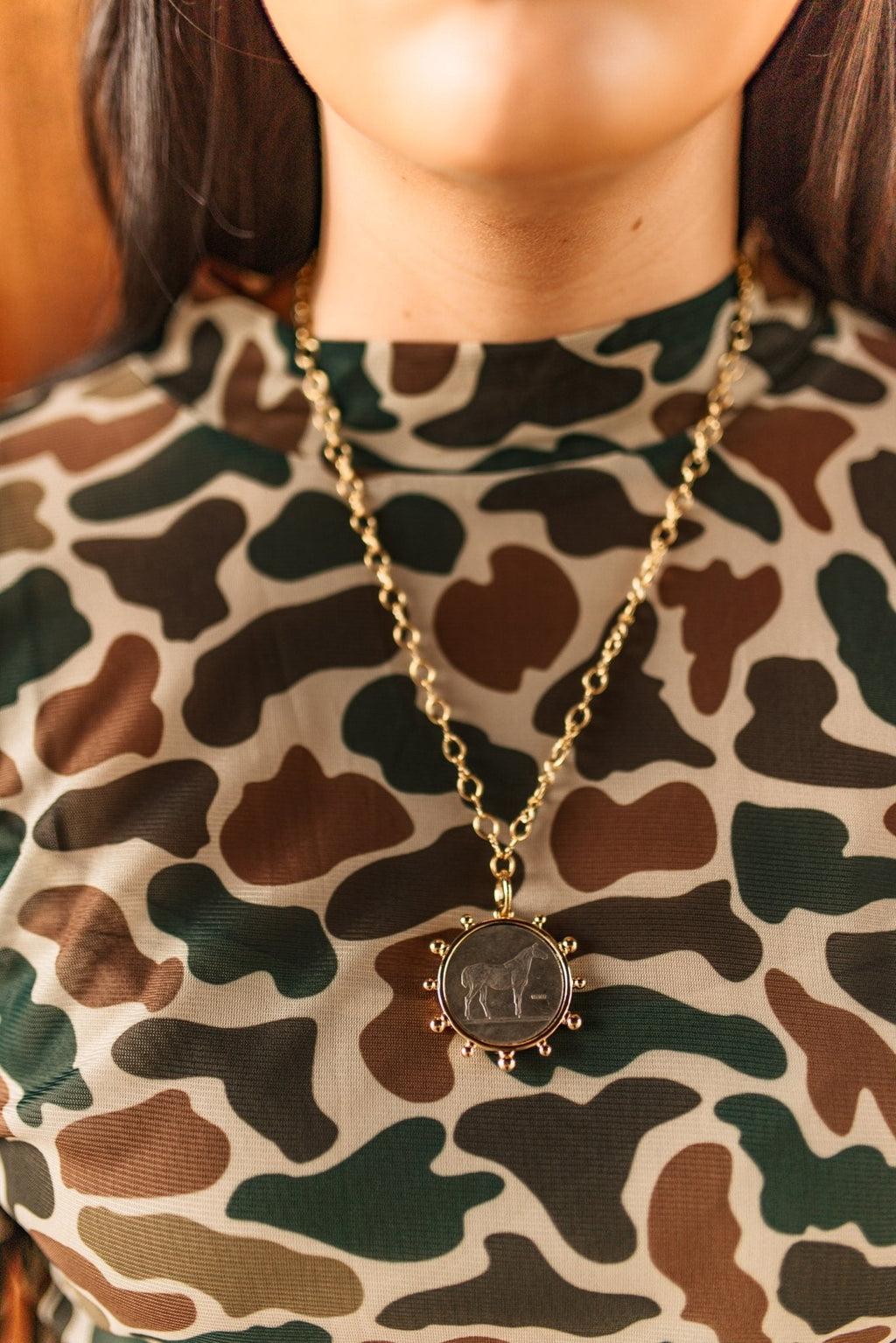 Gold Horse Coin Chain Necklace - Rooted & Reckless Co.