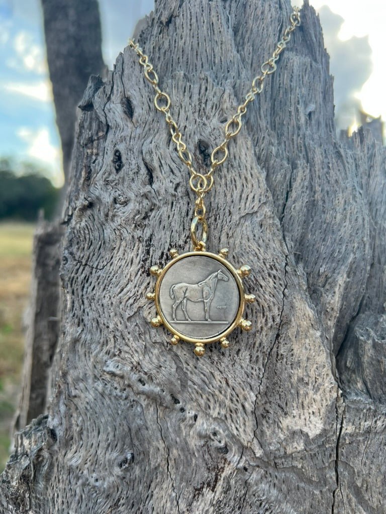 Gold Horse Coin Chain Necklace - Rooted & Reckless Co.