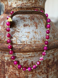 Gold Wild Rose Agate Beaded Necklace - Rooted & Reckless Co.