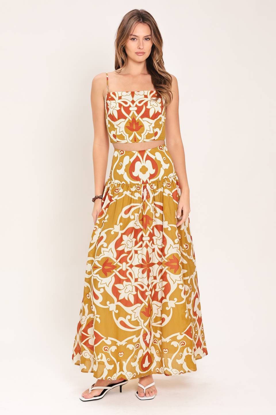 GOLDEN ISLAND WOVEN TOP AND SKIRT SET - Rooted & Reckless Co.