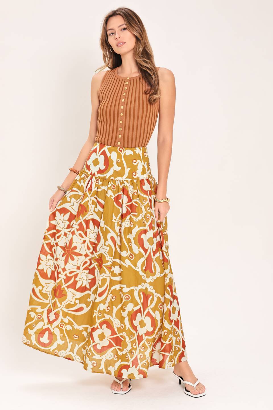 GOLDEN ISLAND WOVEN TOP AND SKIRT SET - Rooted & Reckless Co.