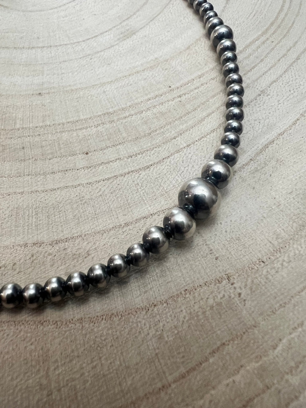 Graduated Sterling Pearl Choker — 15 inch (4-5-6-8mm Oxidized) - Rooted & Reckless Co.