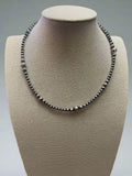 Graduated Sterling Pearl Choker — 15 inch (4-5-6-8mm Oxidized) - Rooted & Reckless Co.