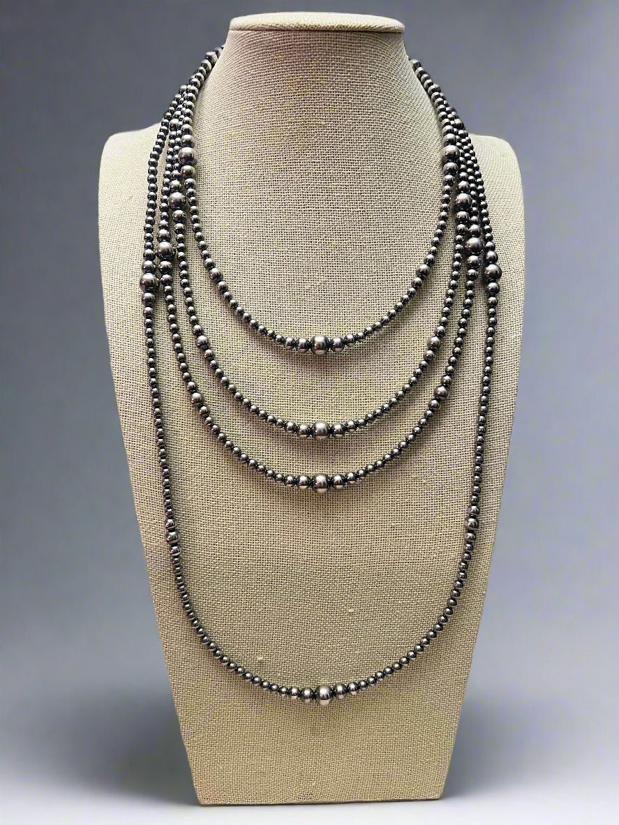 Graduated Sterling Pearl Choker — 15 inch (4-5-6-8mm Oxidized) - Rooted & Reckless Co.