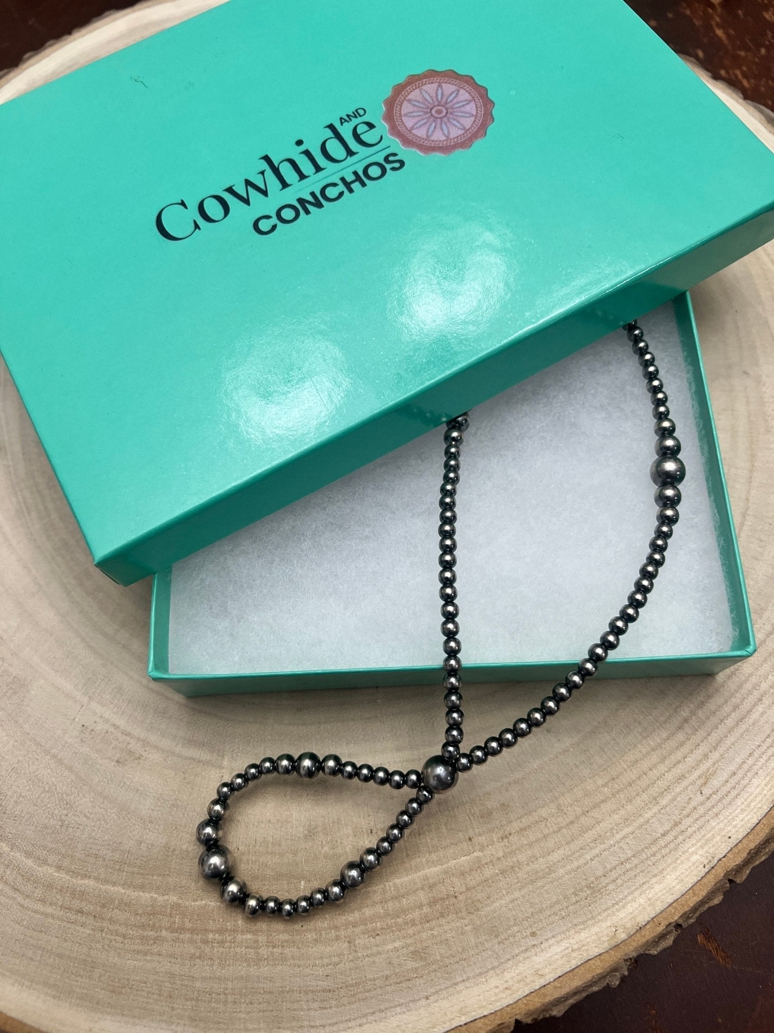 Graduated Sterling Pearl Hoop Necklace — 23 inch (4-5-6-8mm) - Rooted & Reckless Co.
