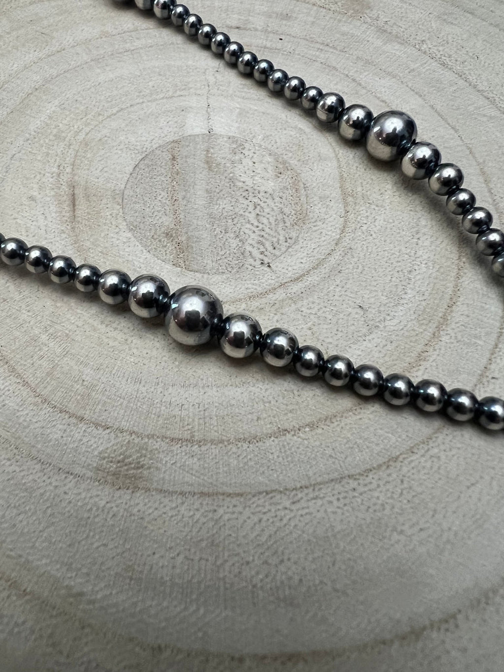 Graduated Sterling Pearl Lariat Necklace — 18 inch (with 4 inch drop, 4-5-6-8mm graduated) - Rooted & Reckless Co.