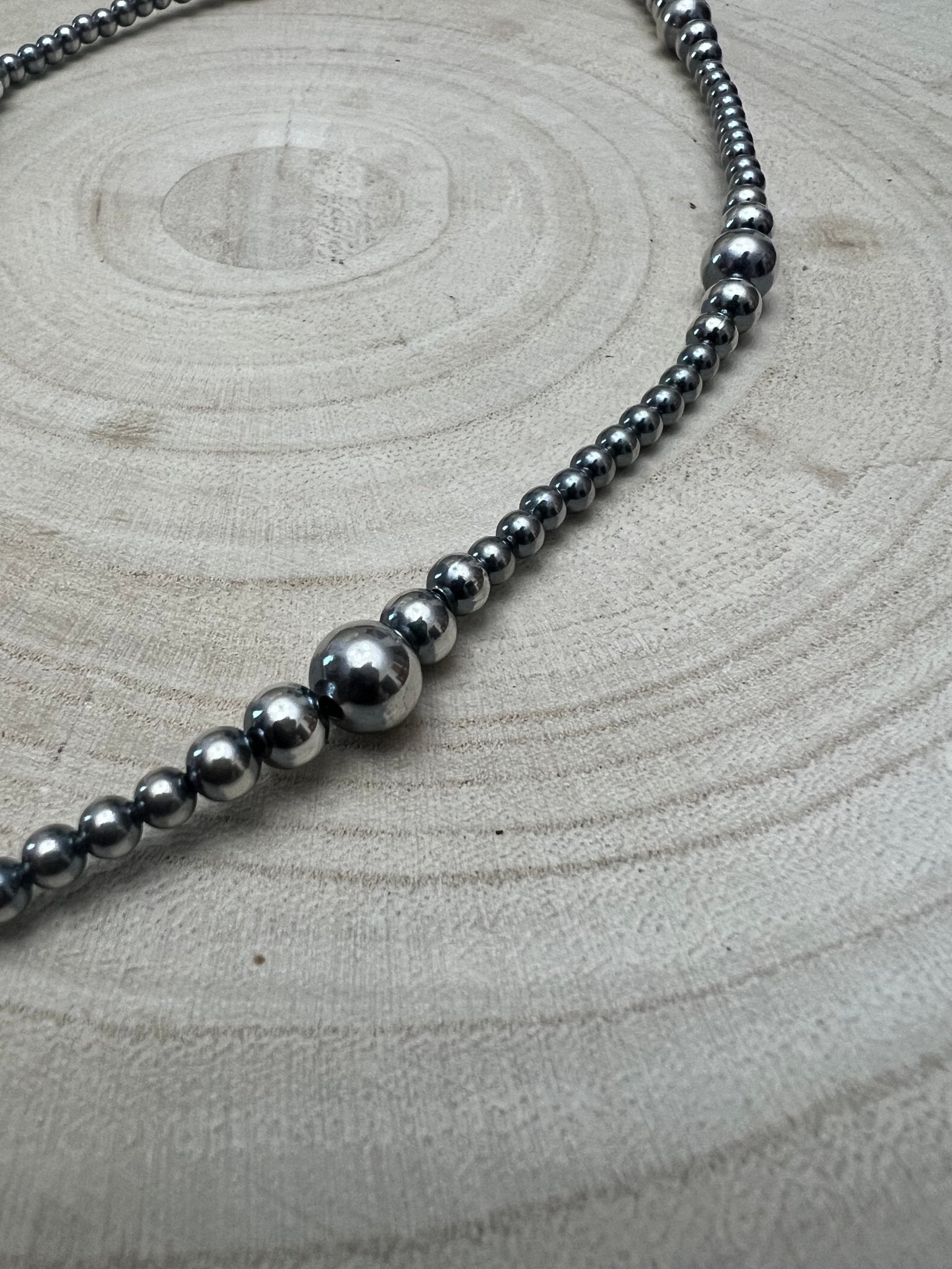 Graduated Sterling Pearl Lariat Necklace — 18 inch (with 4 inch drop, 4-5-6-8mm graduated) - Rooted & Reckless Co.