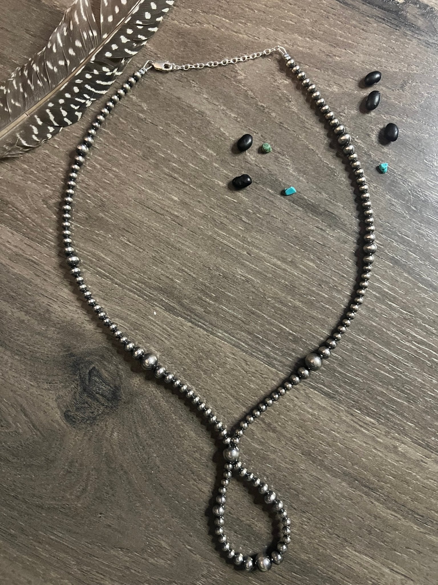 Graduated Sterling Pearl Loop Necklace - Rooted & Reckless Co.