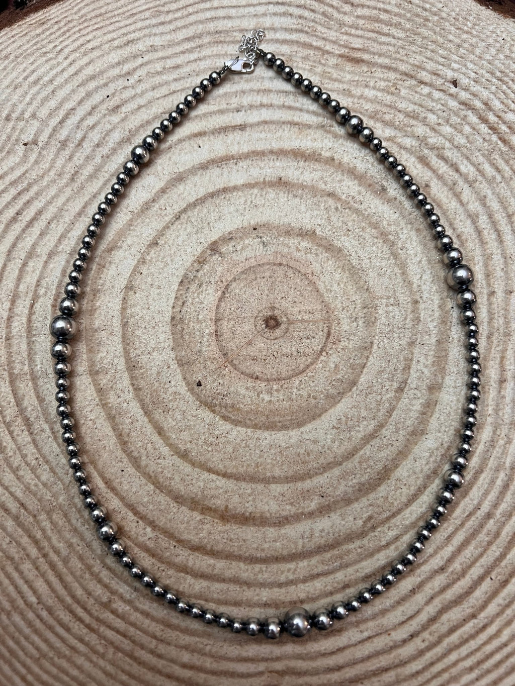 Graduated Sterling Pearl Necklace — 18 inch (4-5-6-8mm) - Rooted & Reckless Co.