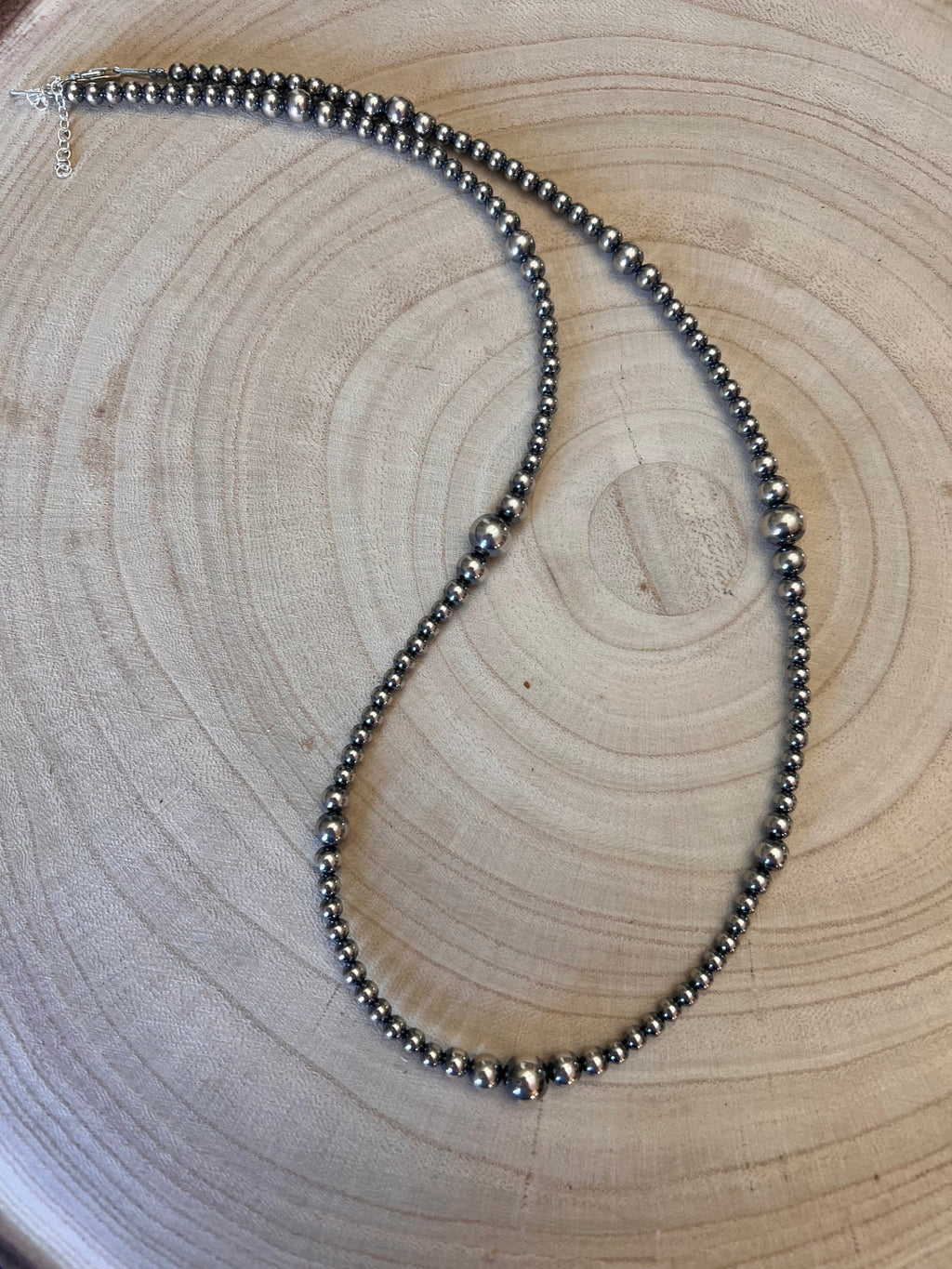 Graduated Sterling Pearl Necklace — 22 inch (4-5-6-8mm) - Rooted & Reckless Co.