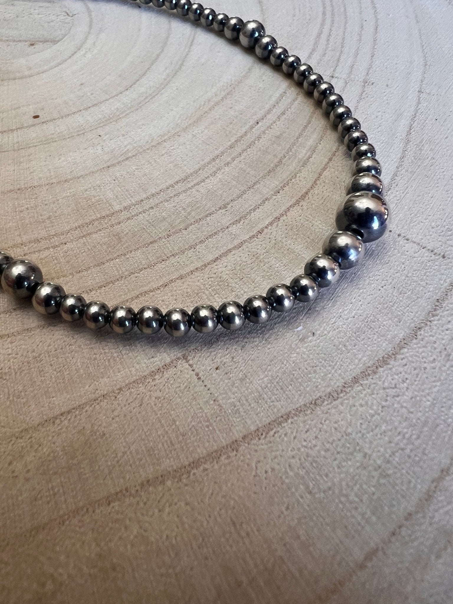 Graduated Sterling Pearl Necklace — 22 inch (4-5-6-8mm) - Rooted & Reckless Co.