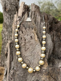 Graduated White Pearl and Sterling Silver Beaded Necklace - Rooted & Reckless Co.