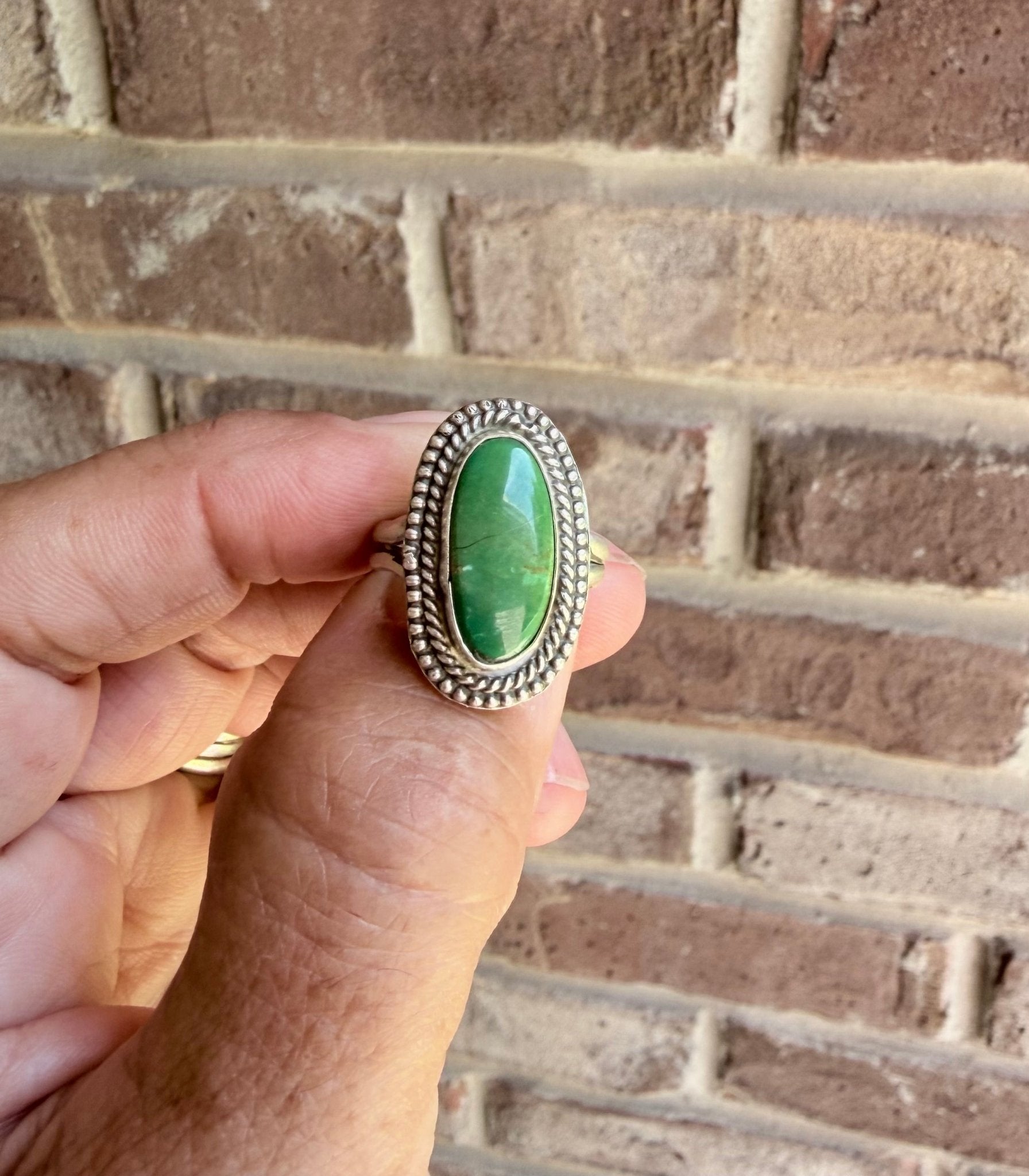 Green Turquoise Sterling Silver Ring - Rooted & Reckless Co.