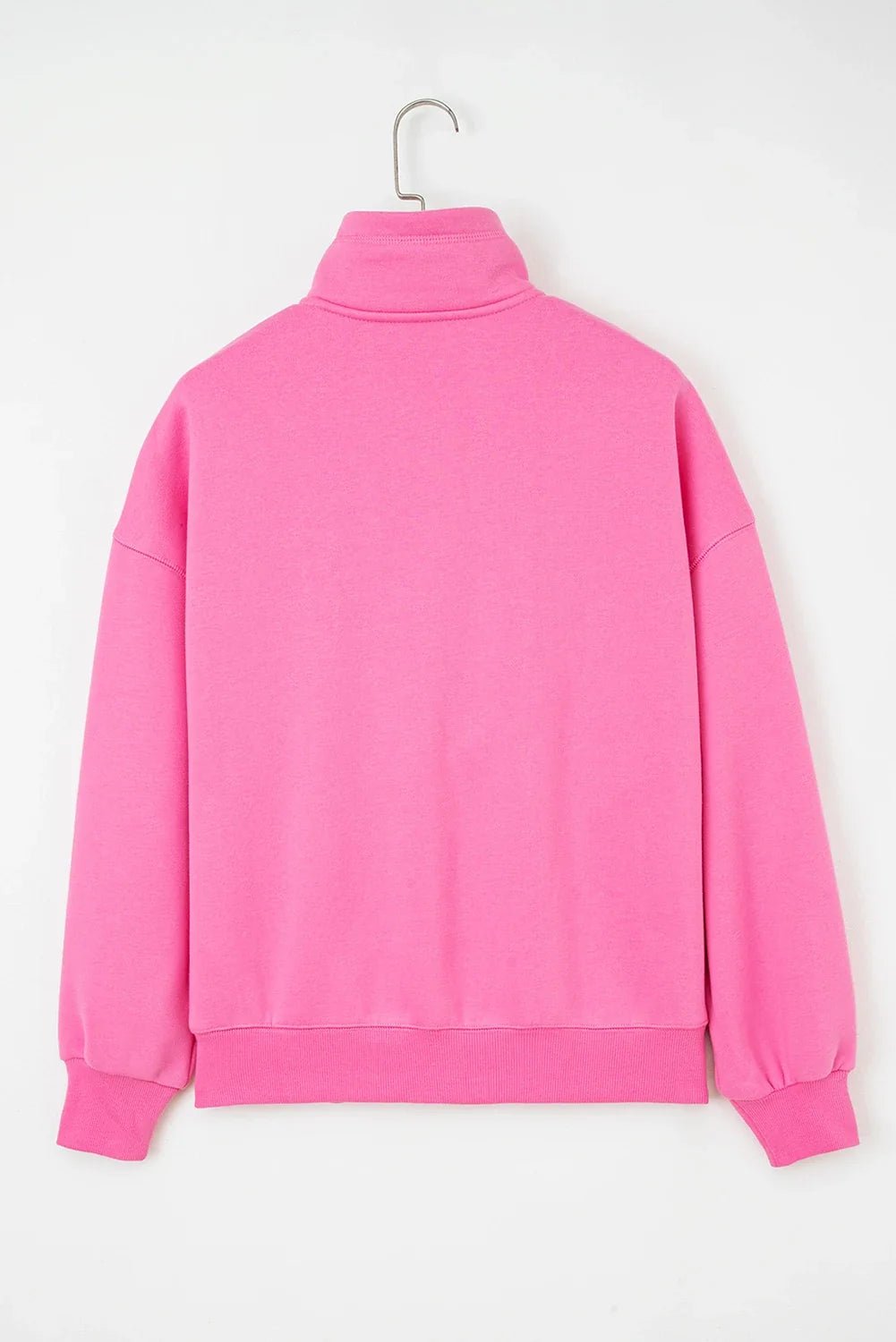 Half Button Stand Neck Drop Shoulder Sweatshirt - Rooted & Reckless Co.