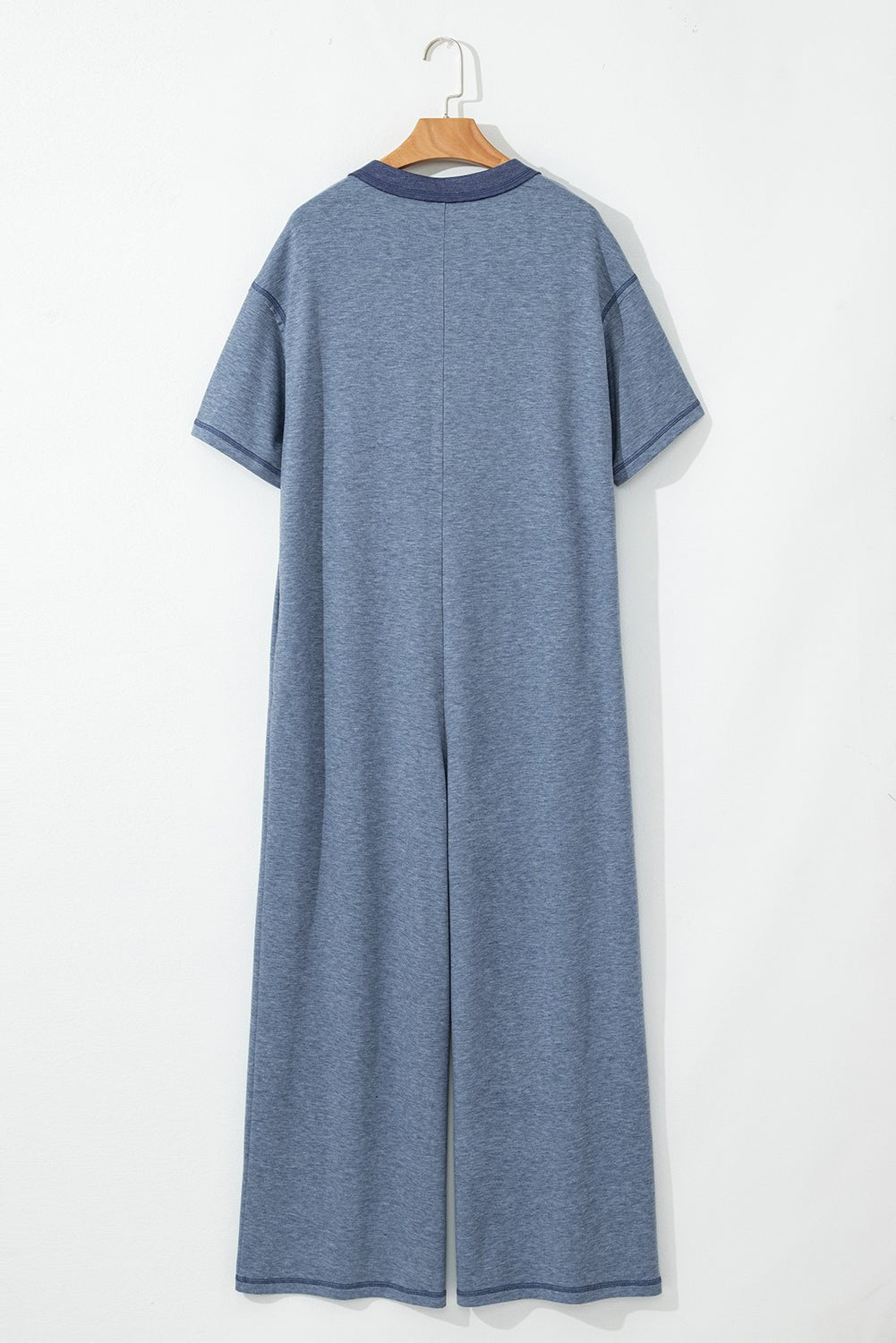 Half Placket Chest Pockets Wide Leg Jumpsuit - Rooted & Reckless Co.