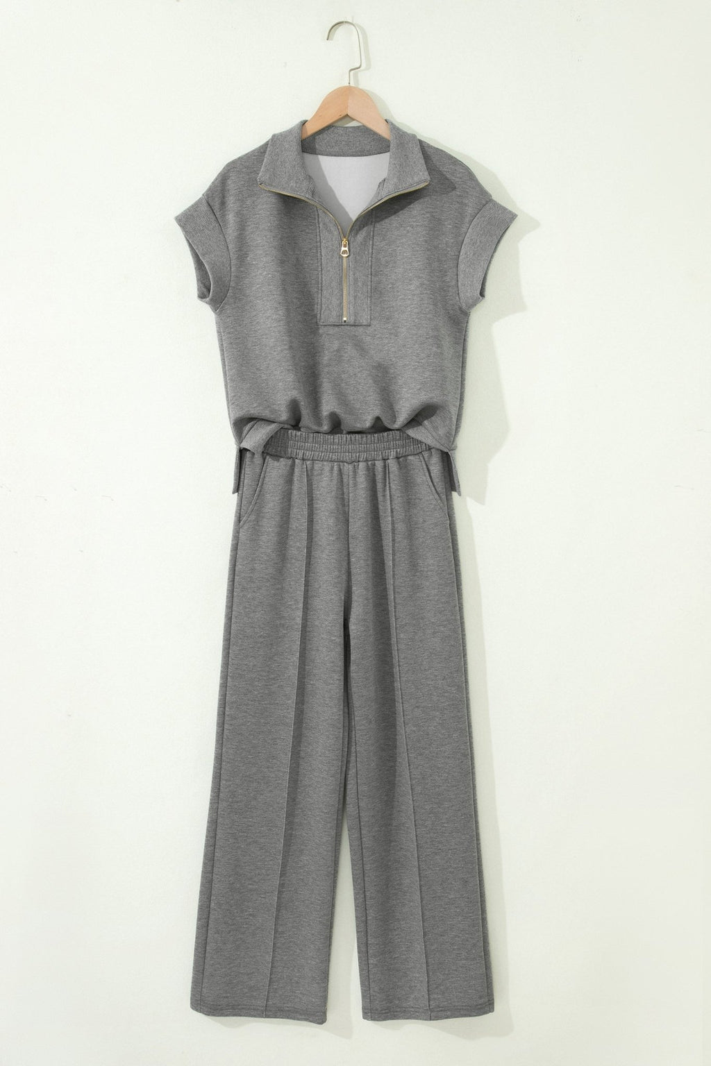 Half Zip Polo Tee & High Waist Pant Set - Rooted & Reckless Co.